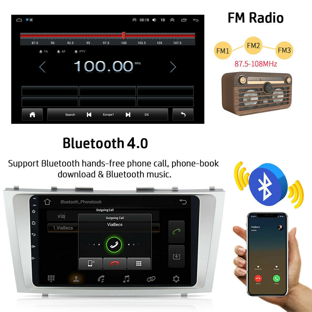 For 2007-2011 TOYOTA CAMRY CAM Android 15 CarPlay Car Stereo Radio GPS Navi WiFi