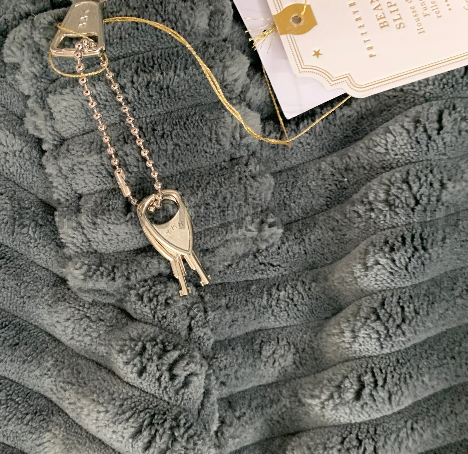 Pottery Barn Teen Charcoal Chamois Bean Bag Chair Slipcover Gray 41" #Z1301