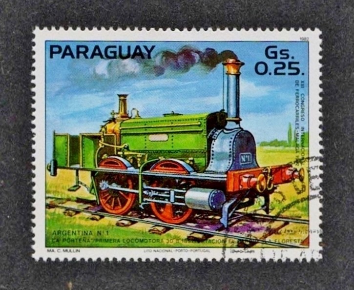 Paraguay 1983 Sc#2066 - Train Locomotives Set of 5 Stamps Used XF