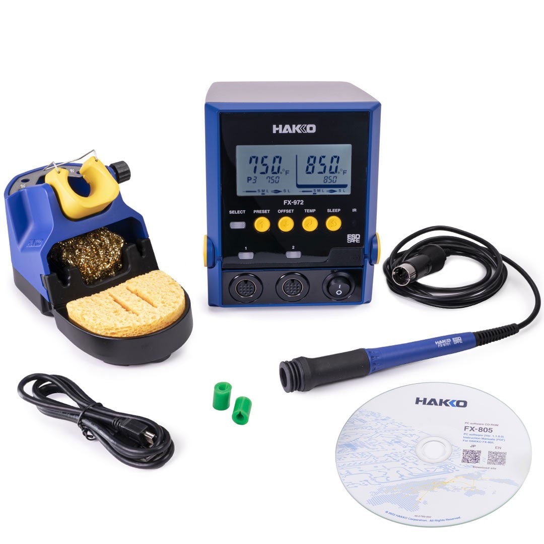 Hakko FX972-010 Dual Port Soldering Station with Handpiece (No Tips)