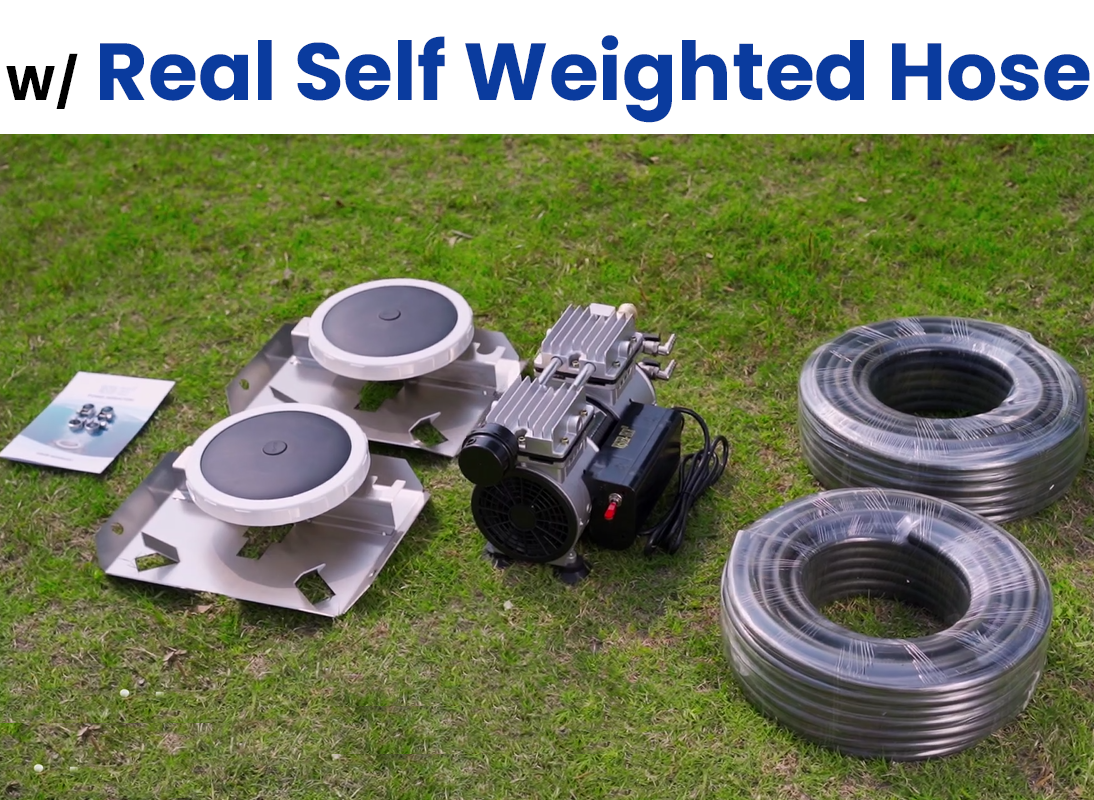 Pond Aerator Lake Pond Aeration 3/4 HP Pump w/ Timer 200' Weighted Tube Diffuser