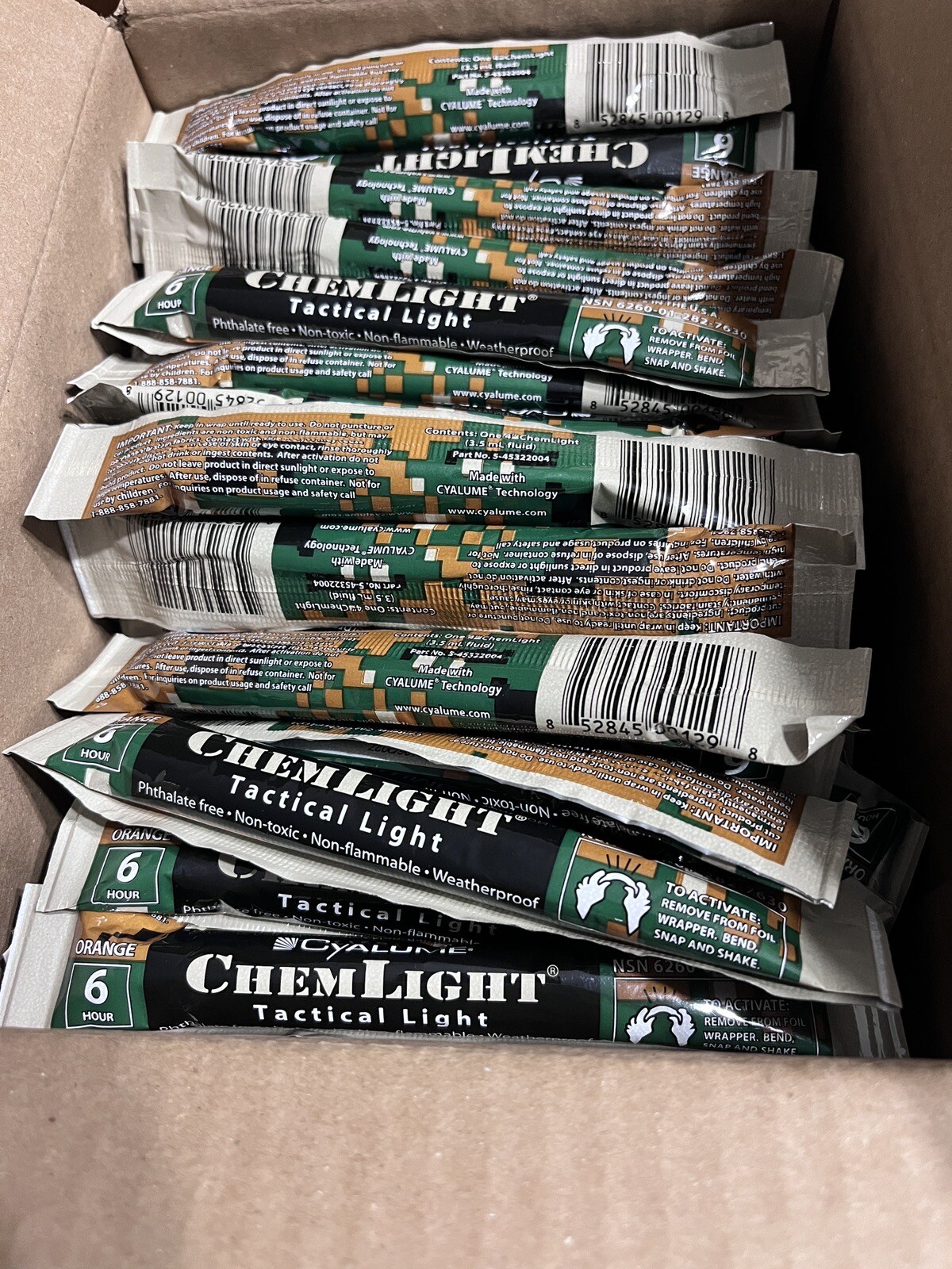 200 Cyalume Chemlight Glow Stick 4"  6 HR-ORANGE CAMPING-SAFETY