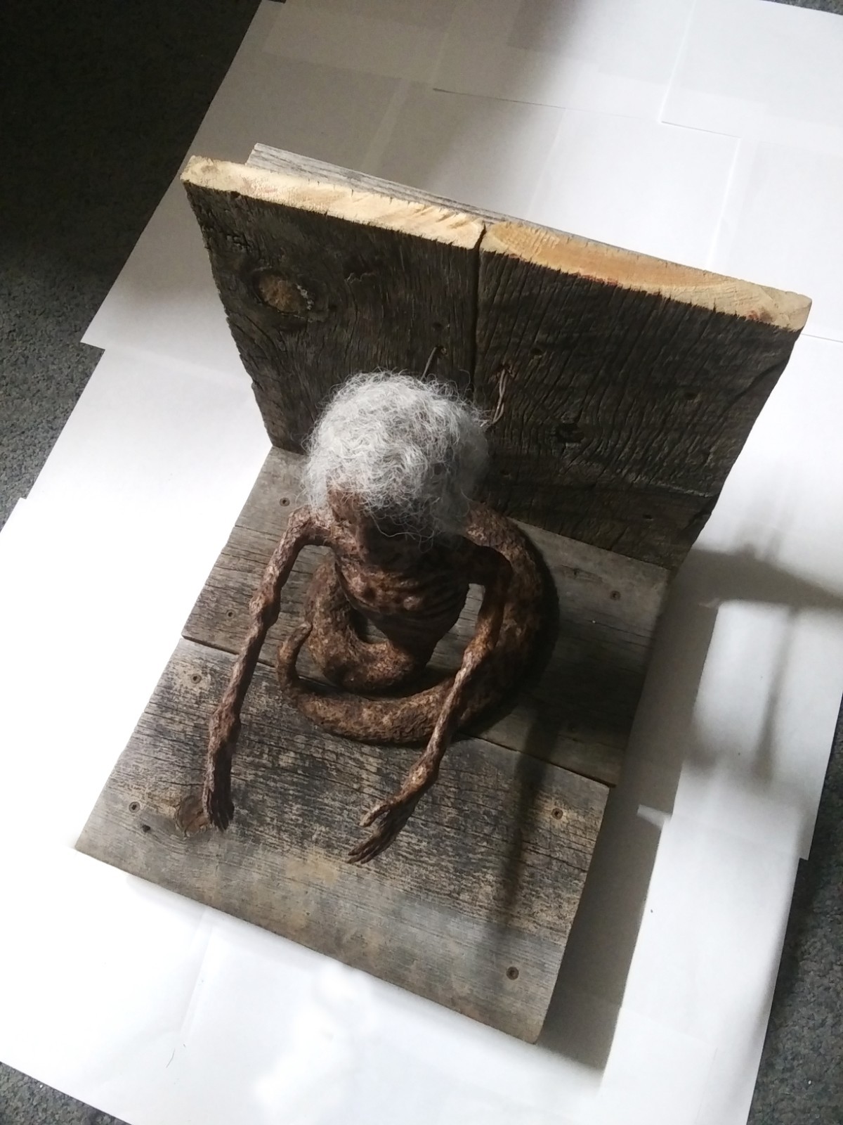 Sideshow Snake Girl Display Primitive Art Statue Very Rare Oddity MUST SEE PICS!