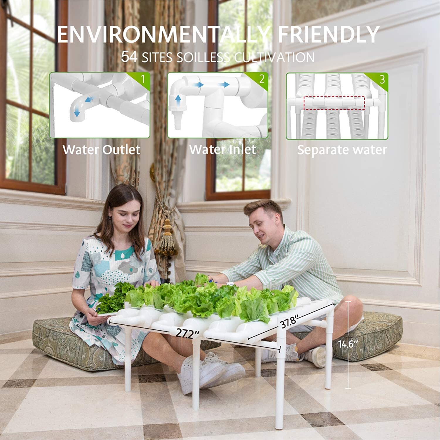 Hydroponic Site Grow Kit Hydroponics System 36 54 72 90 Plant Sites 3/4 Layers