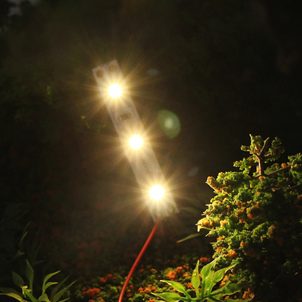 10X Pre-wired Warm White 3-LEDs Light Strip Self-adhesive Flexible SMD LED 3528