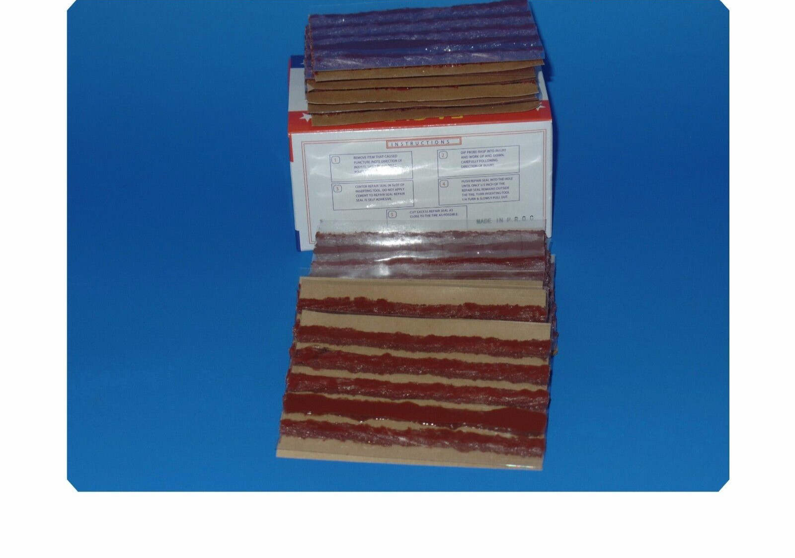 Box of 50 plugs. Self Vulcanizing Tubeless Tire Repair Brown Plugs 4"