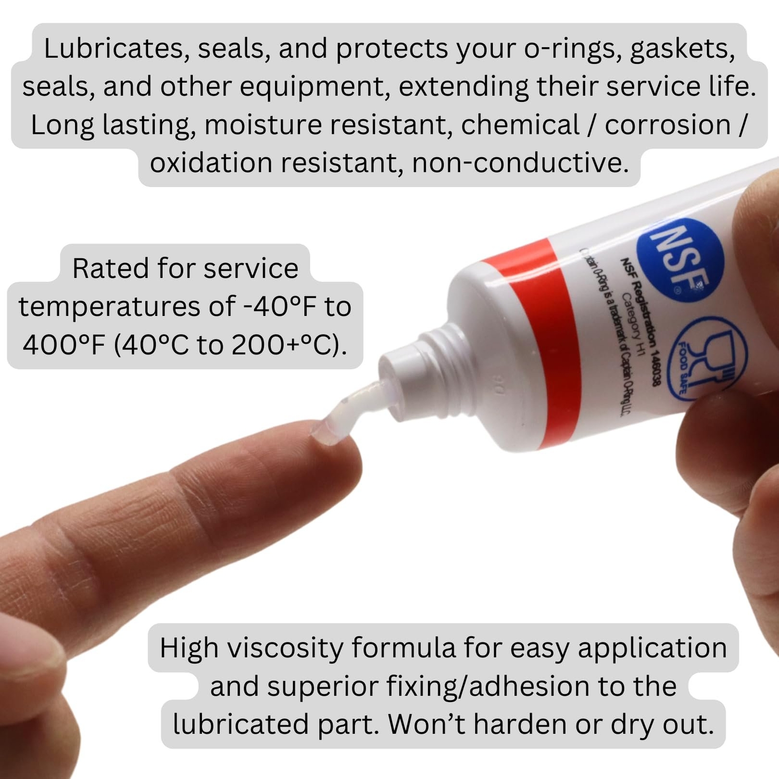 Food Safe Silicone Lubricant Grease - O-Rings, Seals, Gaskets, etc (1.76oz 50g)