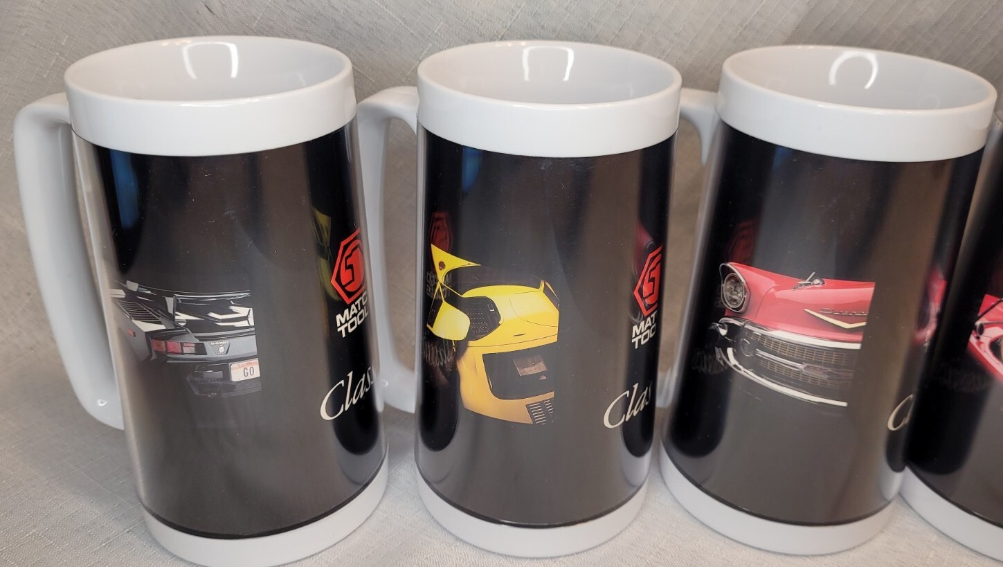 Set of 6 Matco Tools Pin-Up Girl Plastic Mugs Steins Cups Vintage