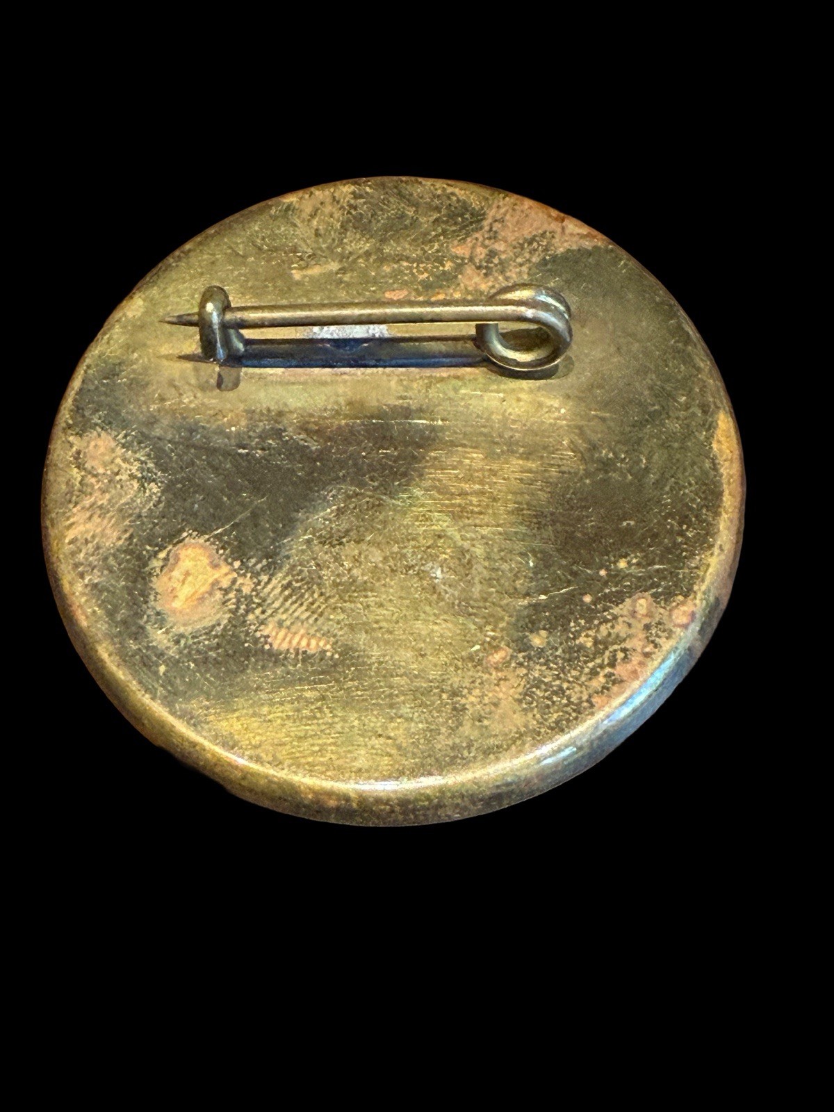 Antique Horse Bridle Rosette/Pin WINDMILL VILLAGE RED Background 1 & 5/8"