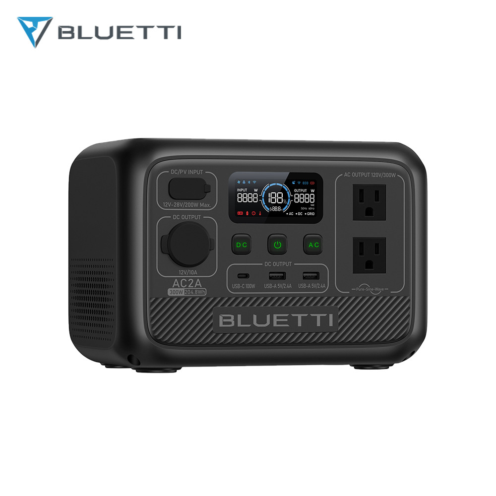 BLUETTI AC2A 300W 204Wh Portable Power Station Solar Generator for Outdoors