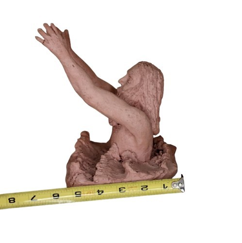 Clay Sculpture of St. Peter Walking on Water Reaching for Jesus Mathew 14 28-31