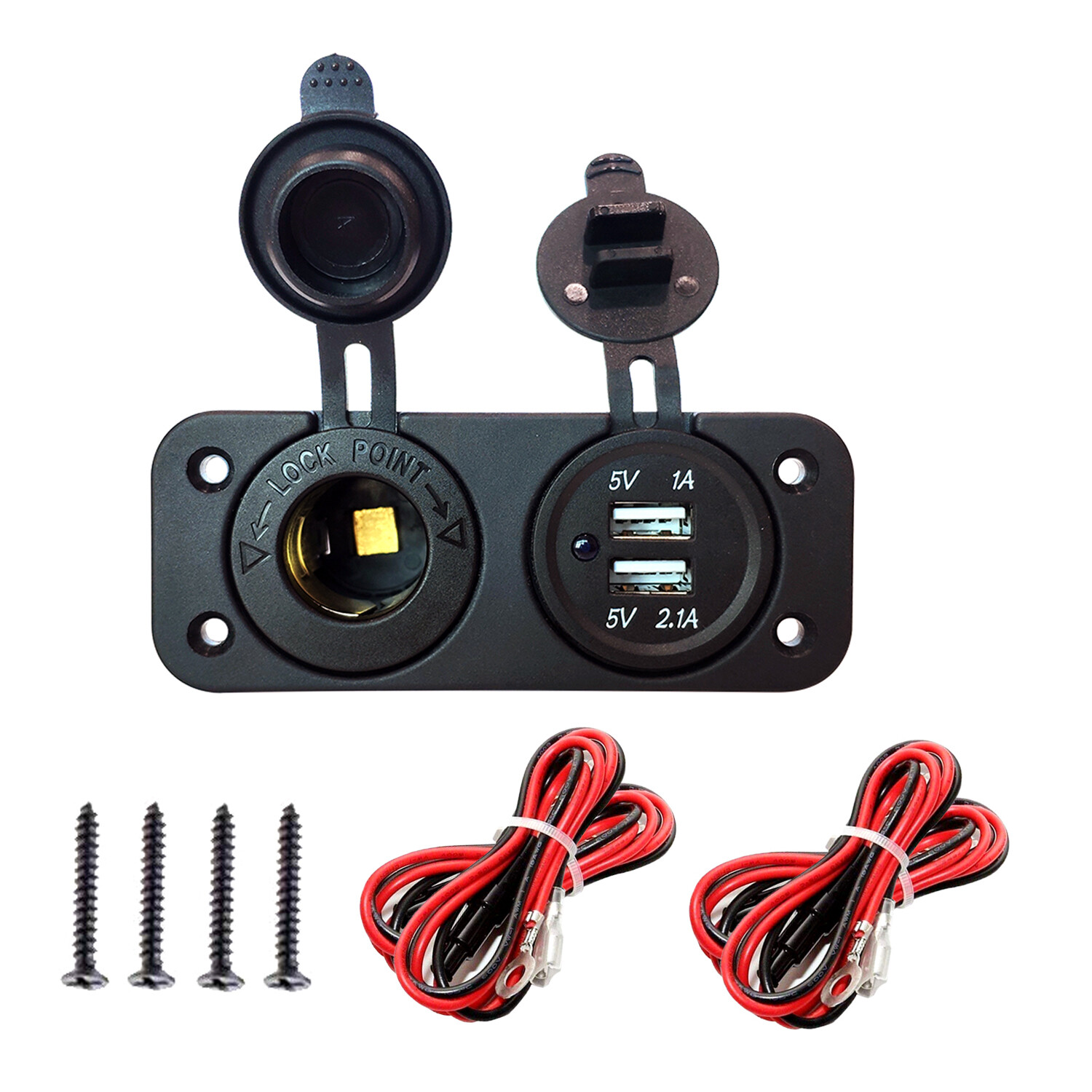 Dual USB Car Lighter Socket Splitter 12V Charger Power Adapter Outlet