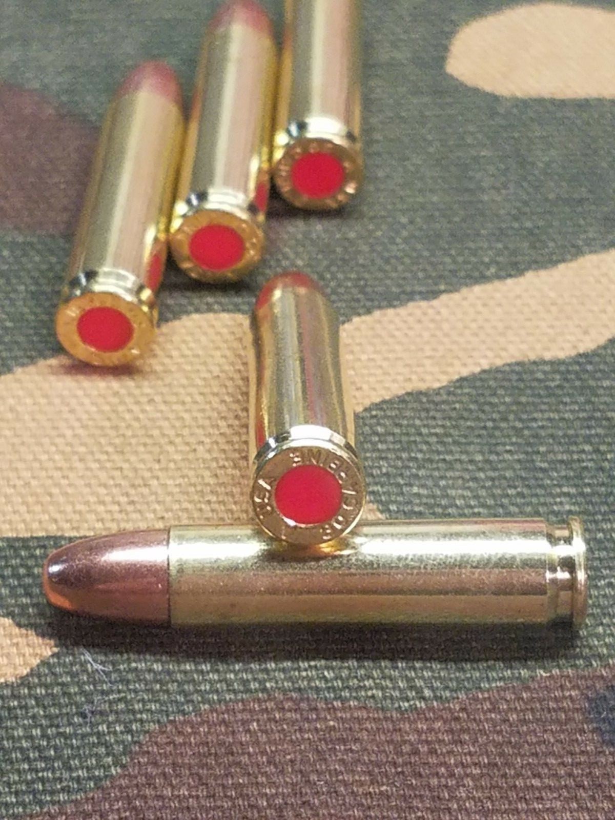 30 CARBINE SNAP CAPS SET OF 5 (Safety Red)