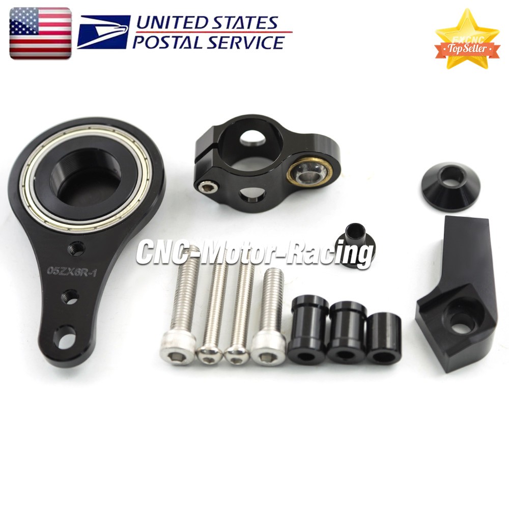 For Kawasaki Ninja ZX636 ZX6R 2005-2006 Steering Damper with Bracket Mount Kit