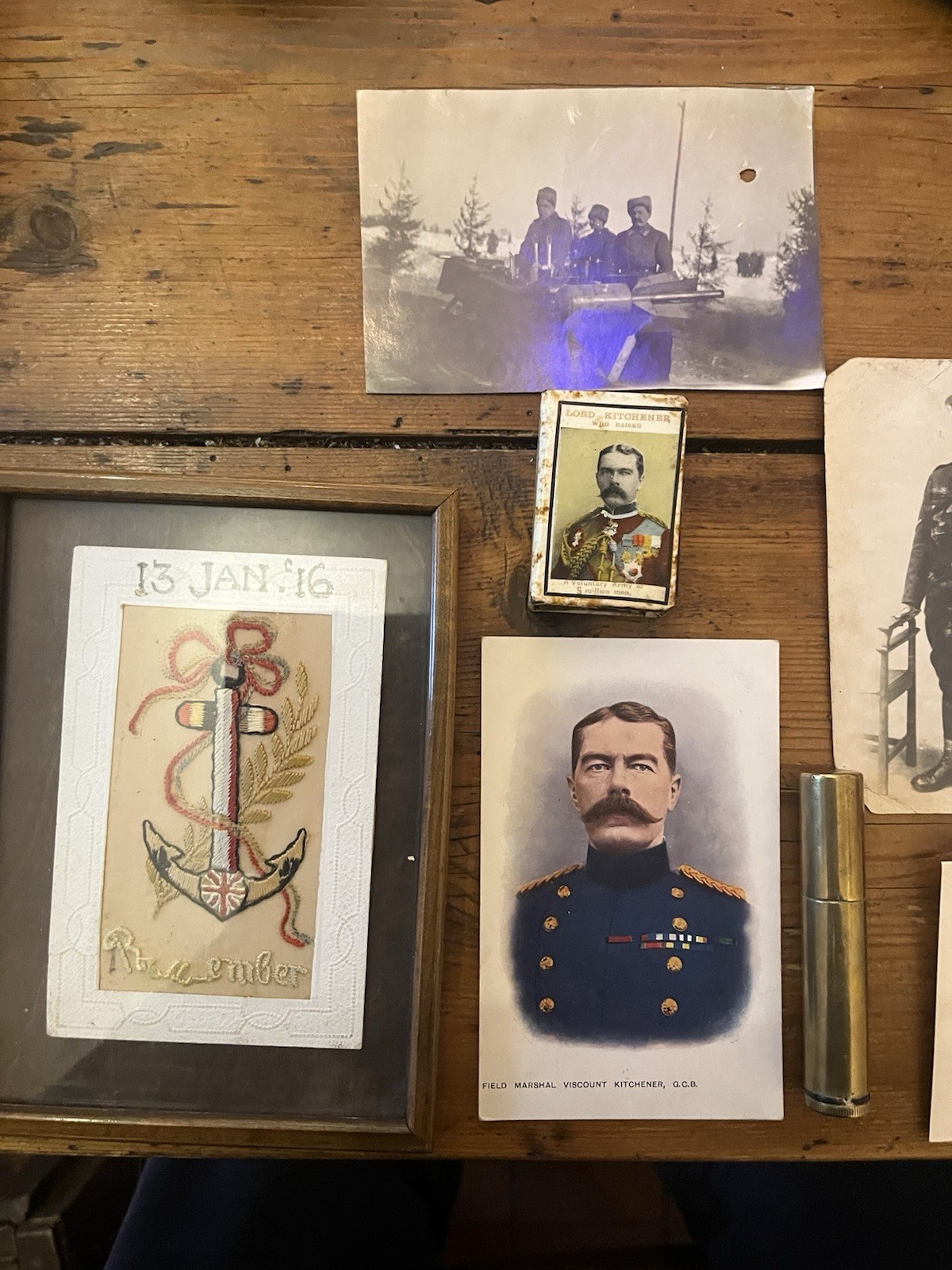 Original Rare WW1 Collection Photographs Trench Art Lighter Kitchener Matchbox