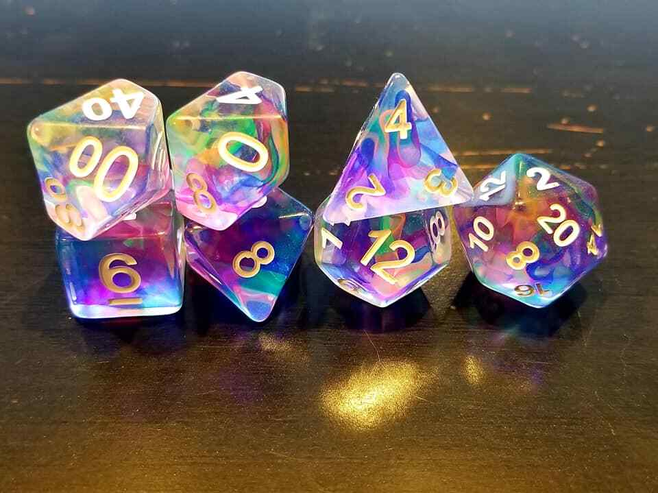 Fairy Tale 7 Dice Set Polyhedral RPG Dice for DnD and AD&D