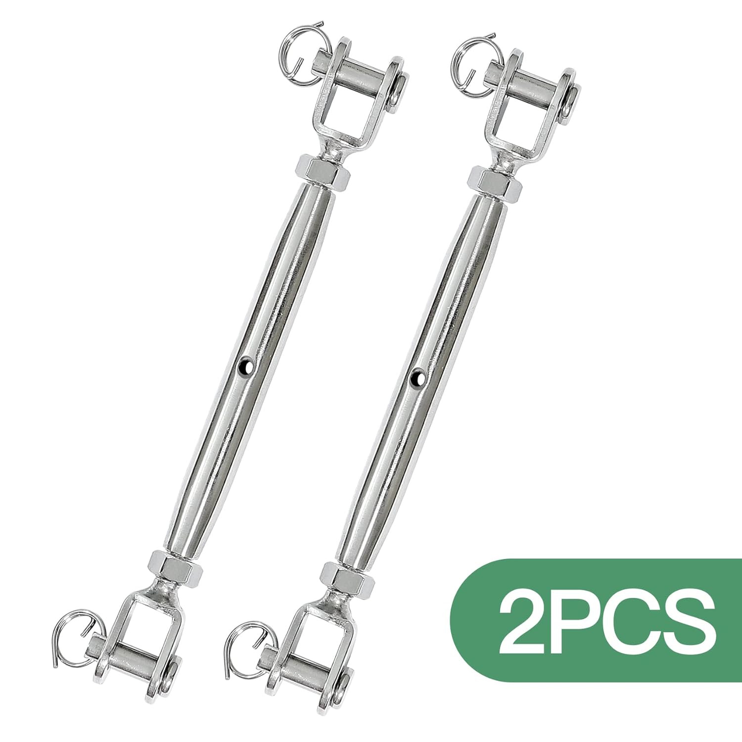 2PCS M6 Jaw and Jaw Turnbuckle, Stainless Steel Turnbuckle Heavy Duty Turn Buckl