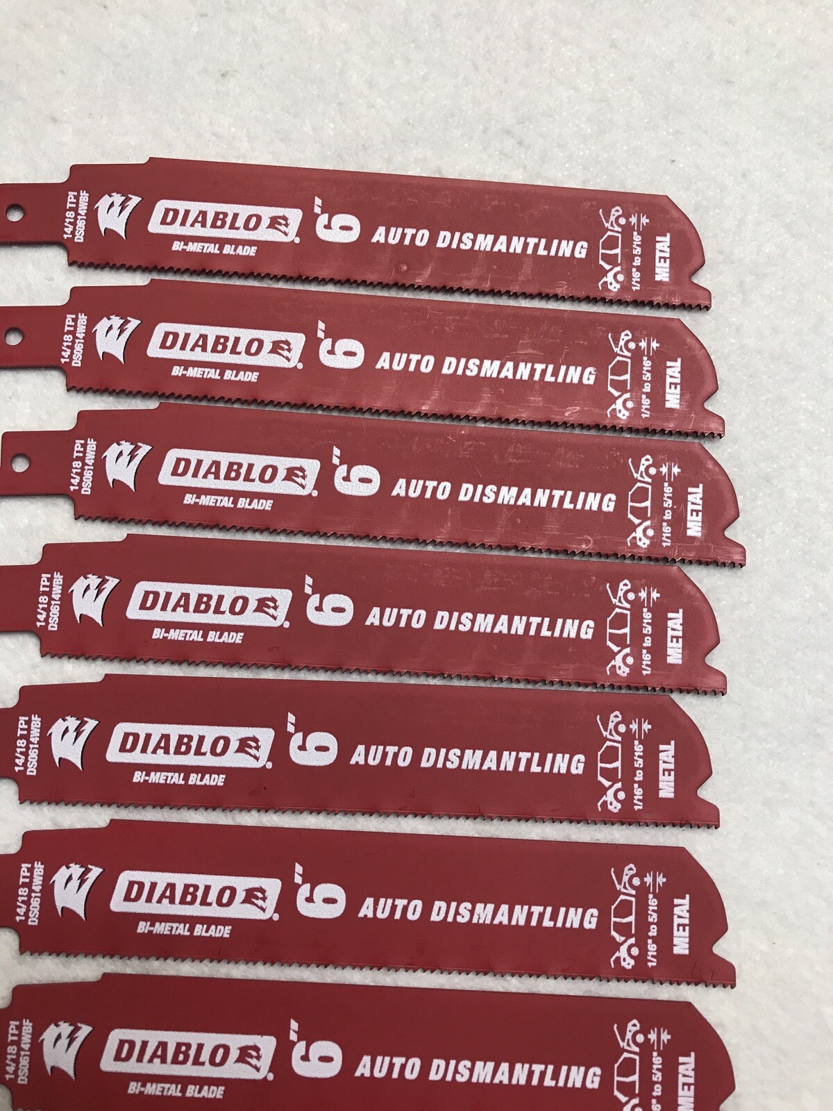 20 Pack Diablo 6" 14/18 TPI Reciprocating Saw Blades Auto Dismantling Metal Cutt