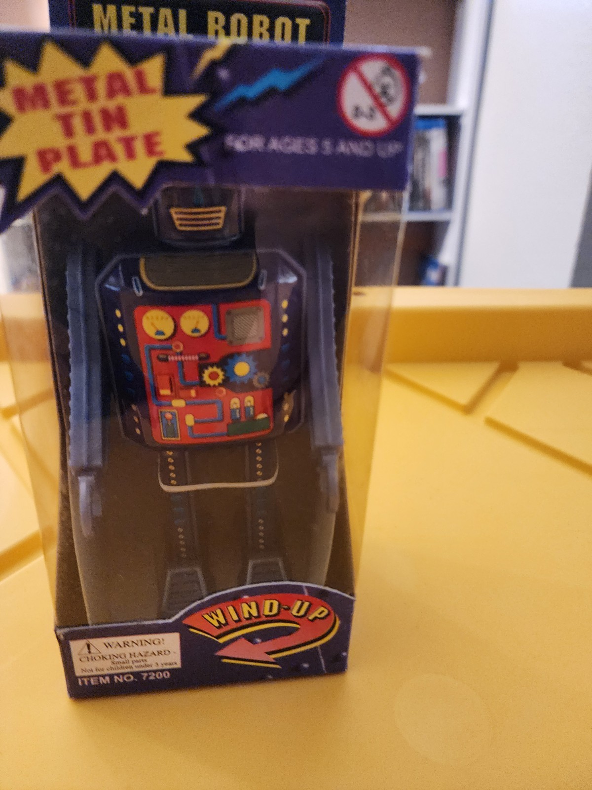 PLAY BOX METAL ROBOT TIN PLATE NEW IN BOX #7200 *ST - Blue