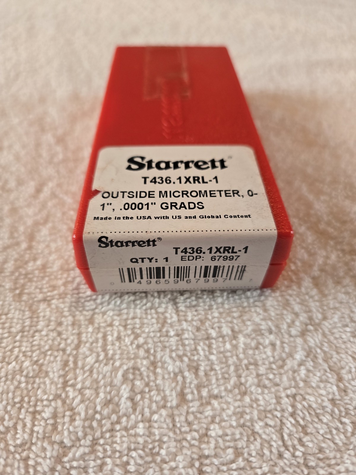 Starrett T436.1XRL-1 Outside Micrometer - 0-1 in Range