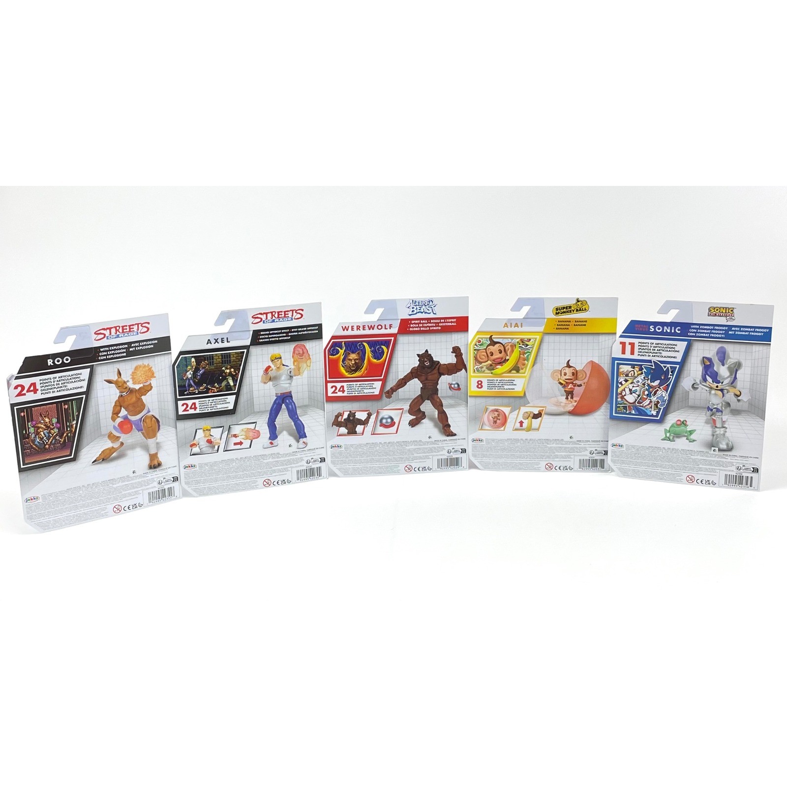 Sega Jakks Pacific Action Figure Lot Streets of Rage Altered Beast Sonic AiAi