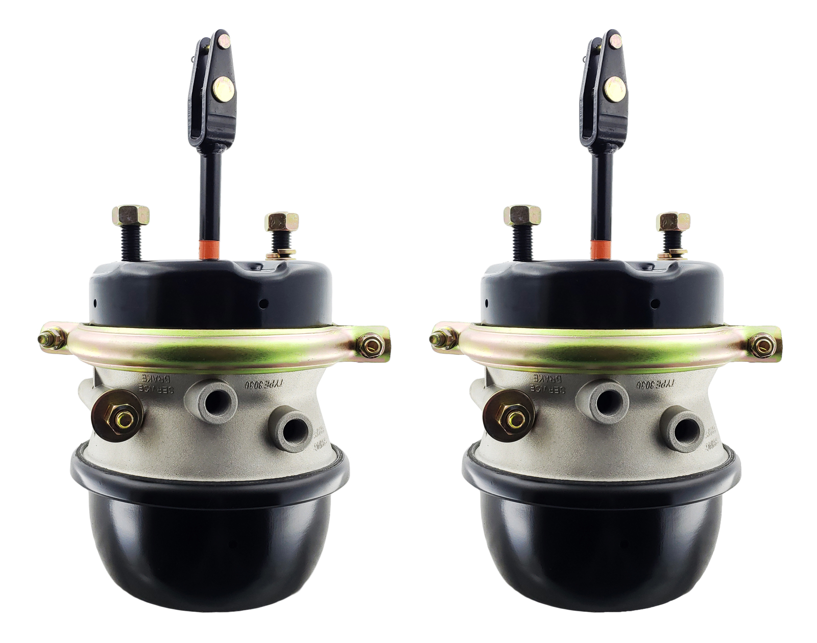 2x Air Brake Chamber Sealed 2.5" 64mm Type 3030 Stroke 30x30 30/30 Welded Clevis