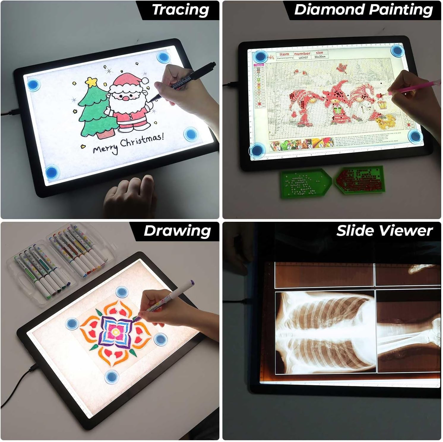 A4 LED Light Box for Tracing and Drawing - Ultra-Thin Dimmable Artist Copy Board