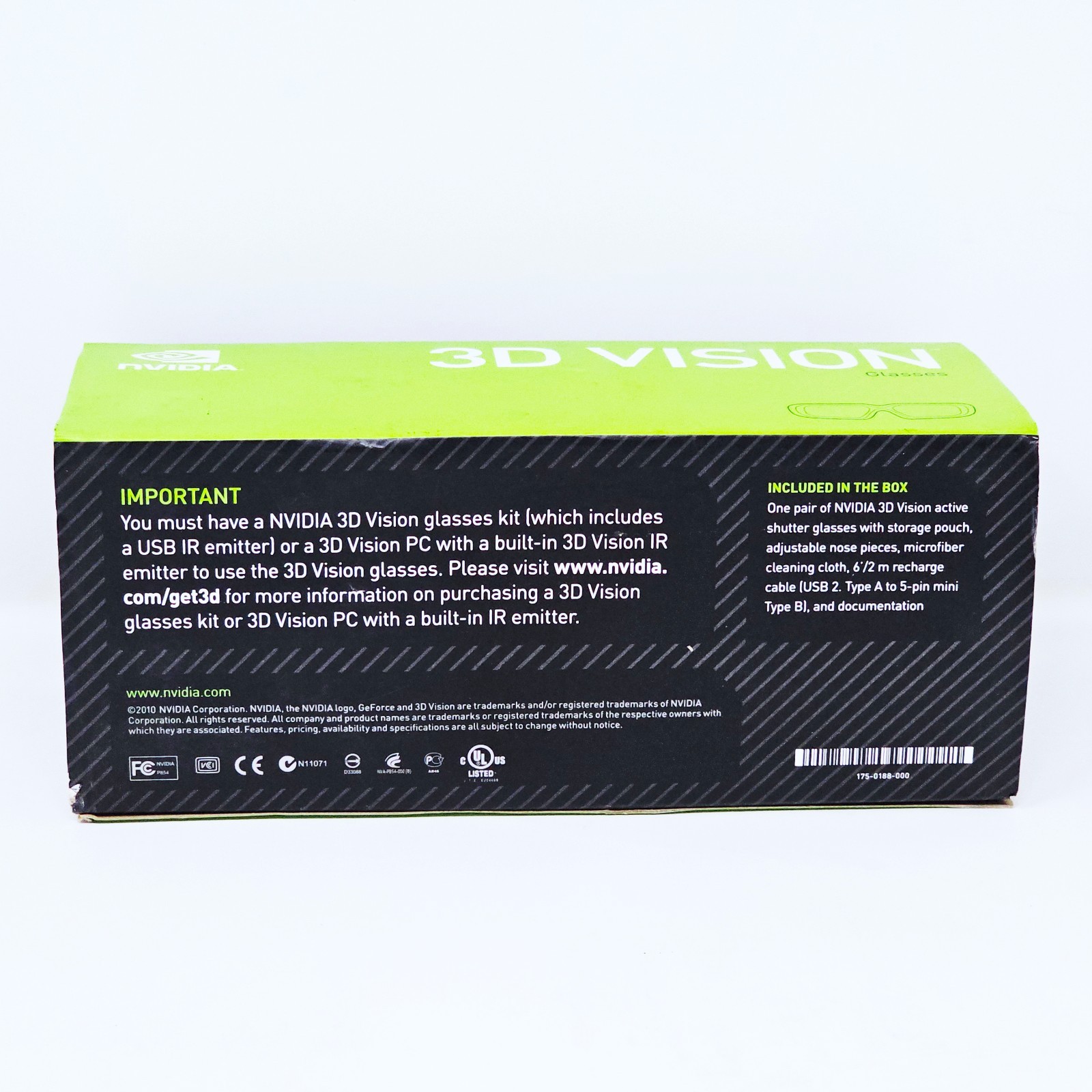 Nvidia 3D Vision Wireless Glasses (942-10701-0101-002) NEW OPEN BOX Immersive