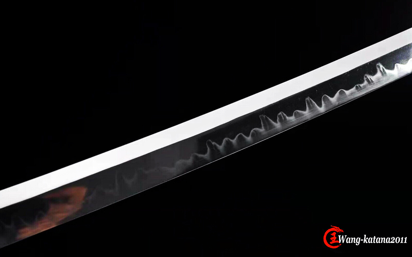 Black Leather Katana Clay Tempered T10 Japanese Samurai Sharp Sword with Straps