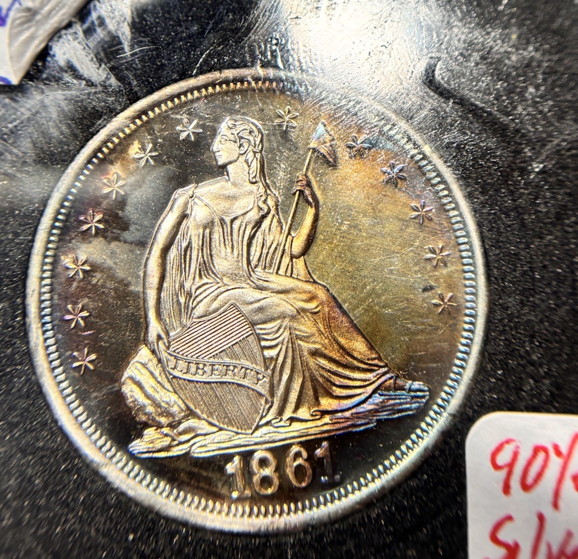 1861 Confederate Half Dollar Proof COPY by Royal Oak Mint( Toned)