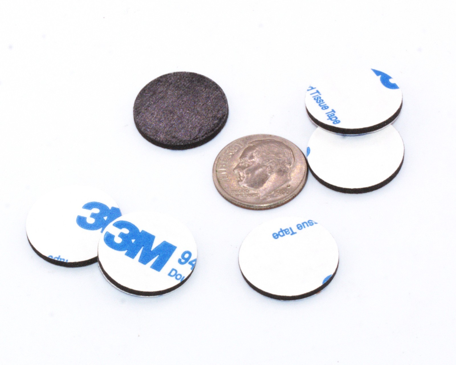 3/4 Inch Double Sided Adhesive Rubber Bumper Pads 1/16 Thick Mounting Dots