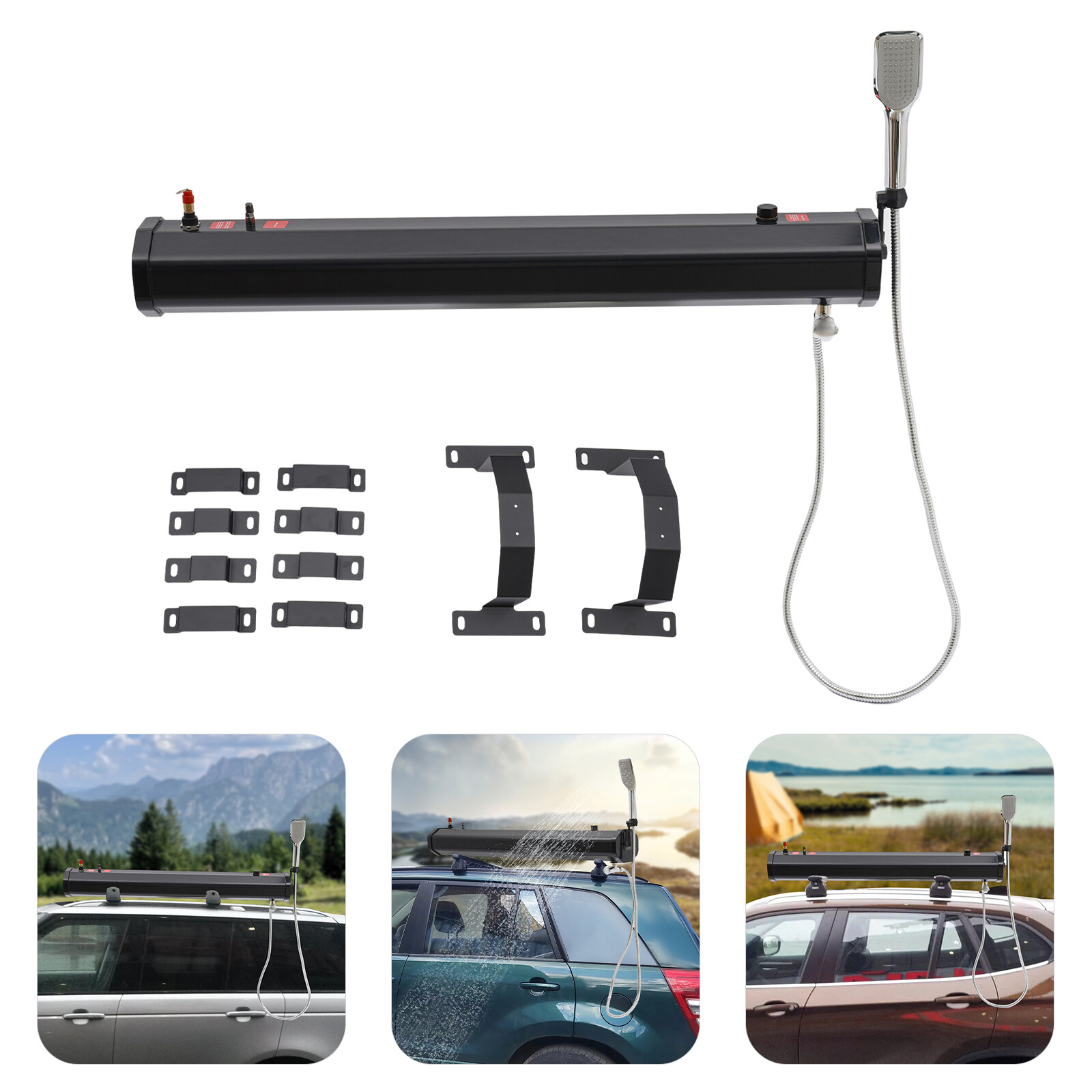 Portable Water Tank for Camping Outdoor Water Supply Roof Rack Mount Road Shower