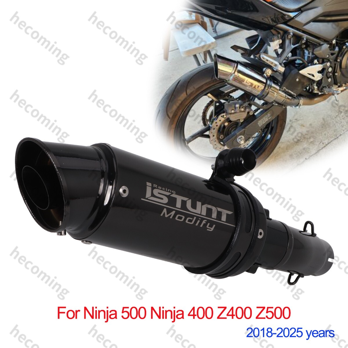 Exhaust System Muffler Slip on For Kawasaki Z400 Ninja 400 18-24 Ninja 500 2025