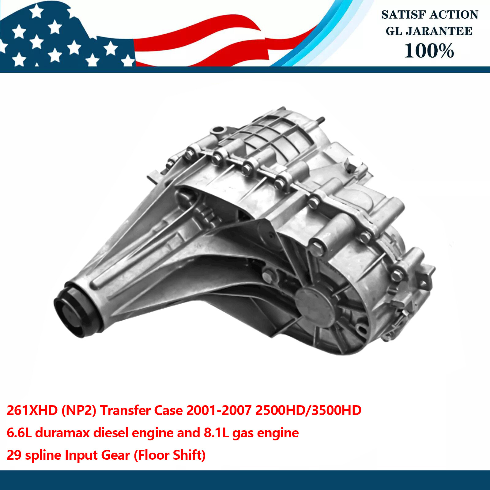 Transfer Case 29 Spline Manual Shift for Chevy Silverado 2500 HD 01-06 6.6L 8.1L