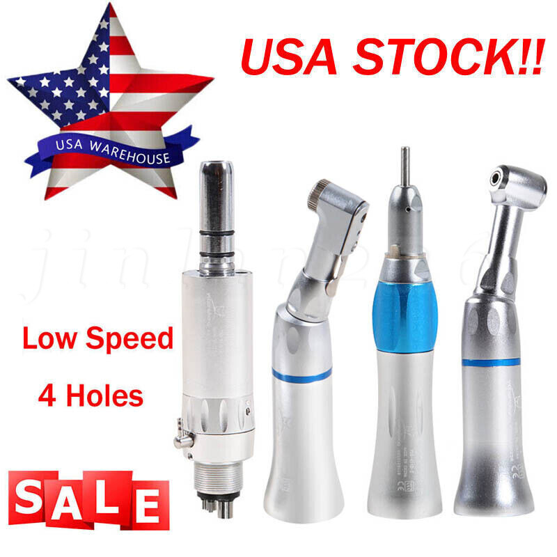 Dental Low Slow Speed Handpiece E-type Contra Angle Micro Air Motor 2/4 Hole 1:1