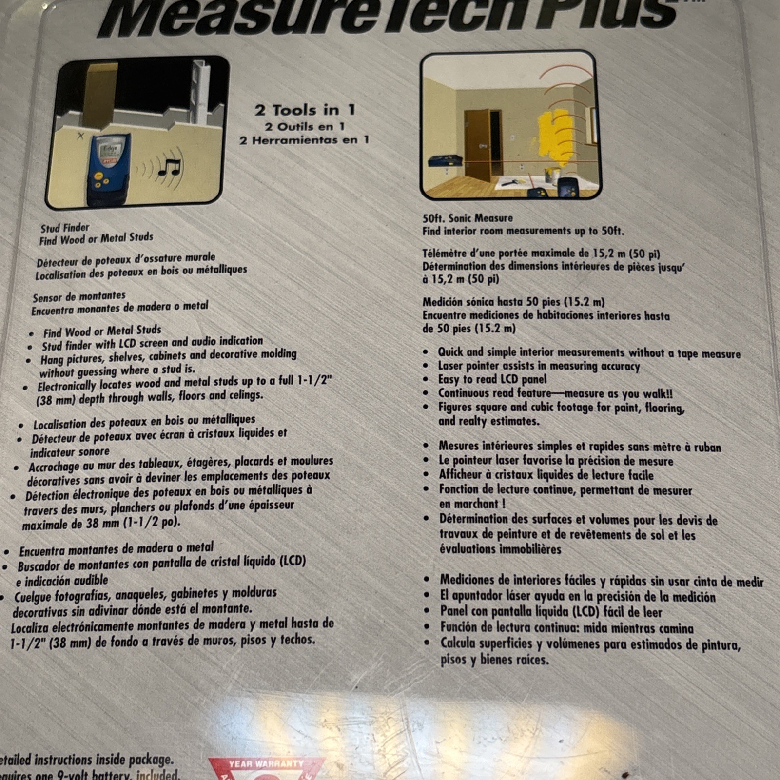 RYOBI EMTP006 Sonic Measure & Stud Finder Measure Tech Plus New