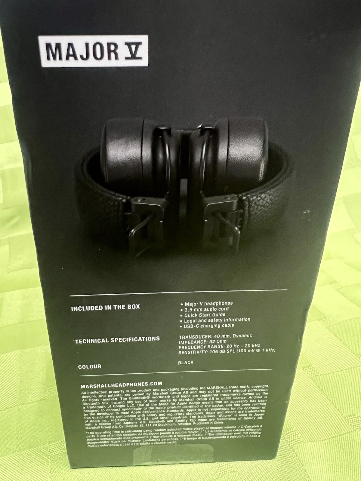 NEW SEALED Marshall Major V On-Ear Wireless Bluetooth Headphones BLACK FREE SHIP