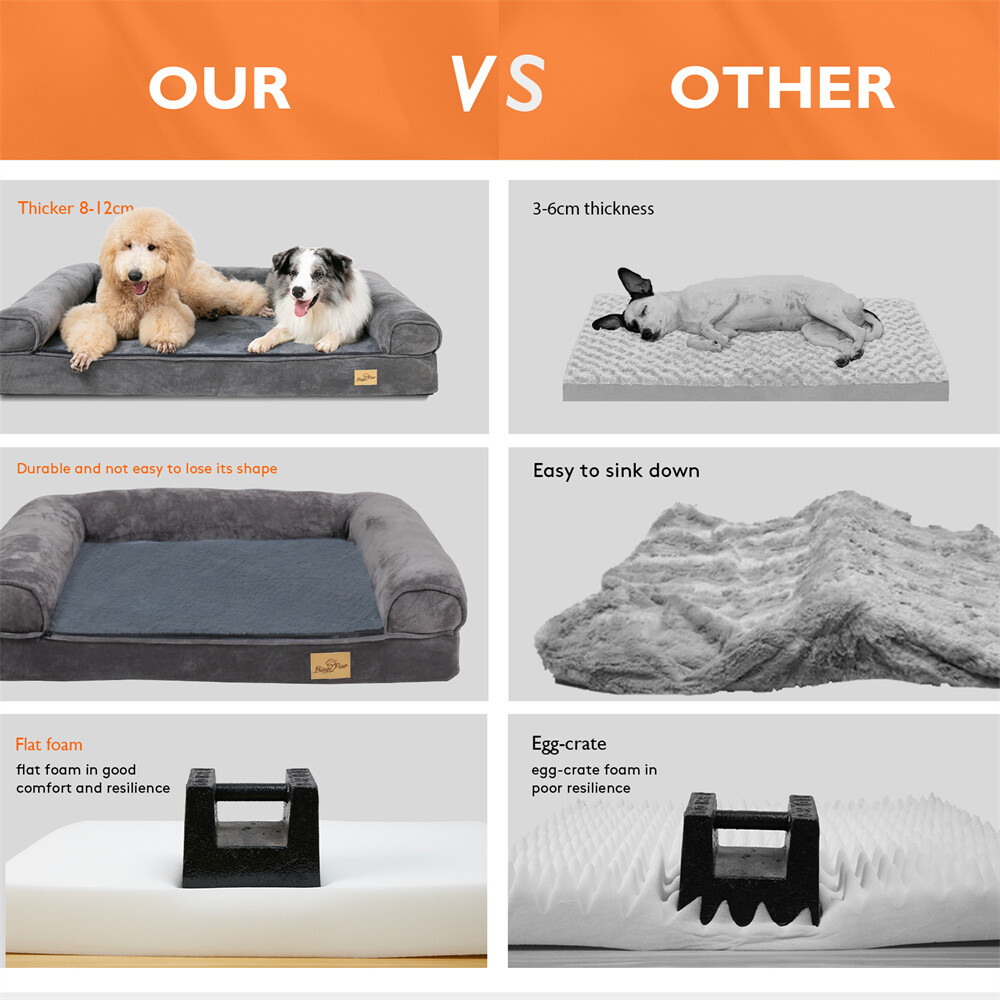 Elevated Orthopedic Dog Bed Pet Sofa w/ Headrest Washable Cover for Large Dogs
