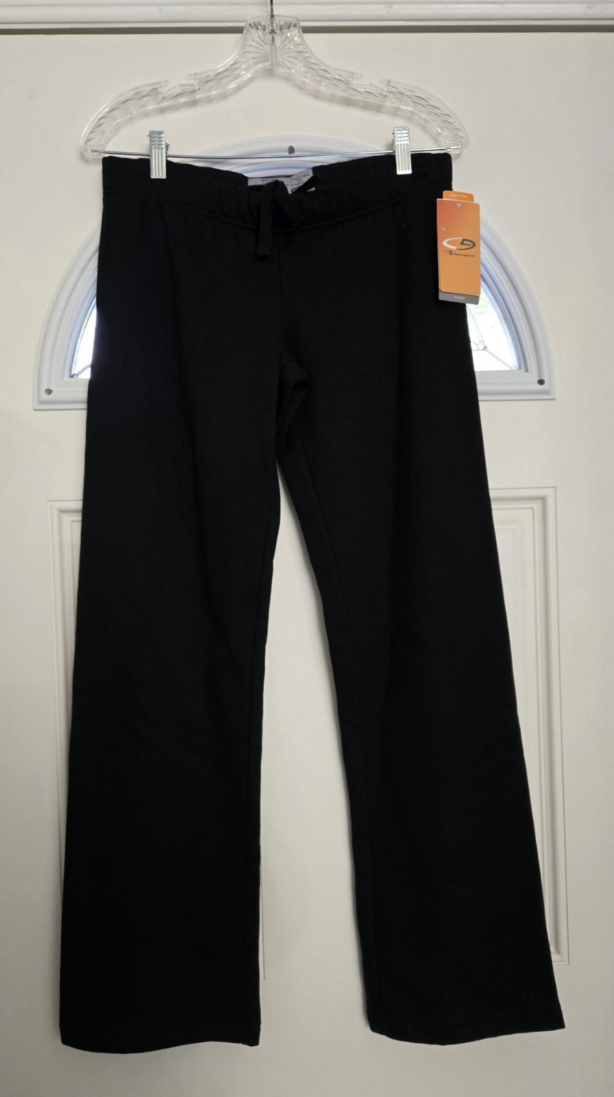 NWT C9 Champion Semi Fitted Sweatpants Women XS Black Low Rise Fleece Straight