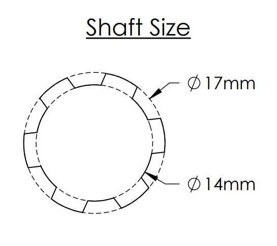QS138 70H V3 Sprocket 14T 520 Pitch 17mm x 14mm *Extra Strong*