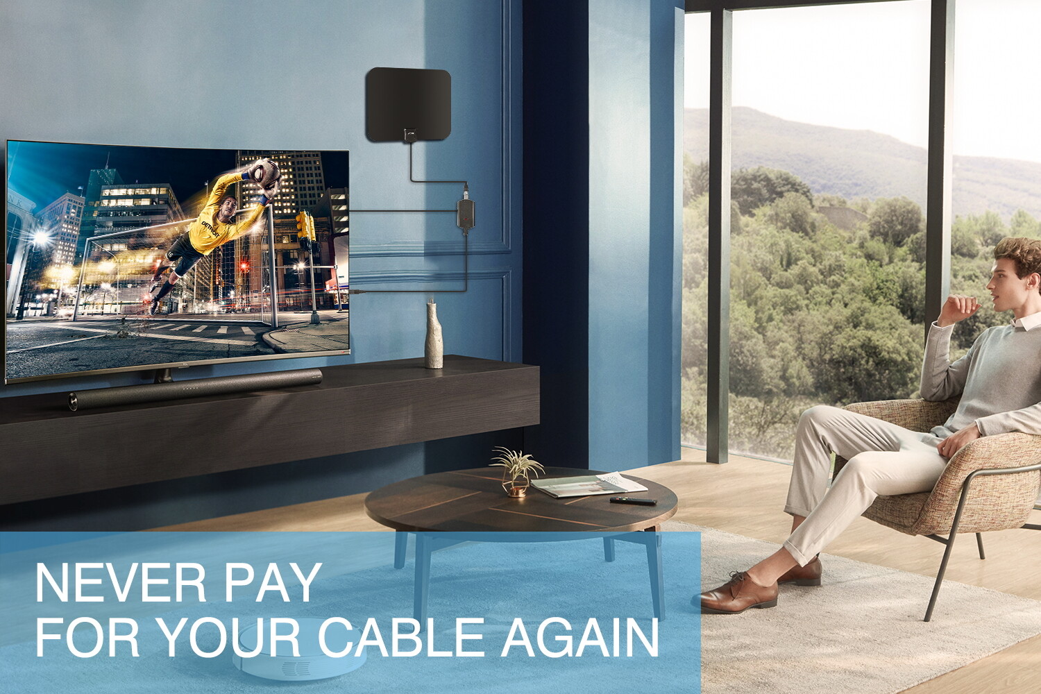 5600 Miles Digital TV Antenna Indoor HDTV Amplified Signal Booster 4K HD 1080P.