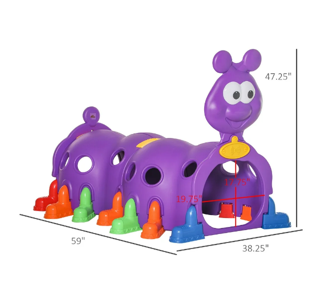Play Kid Caterpillar Climbing Structure Tunnel Crawling Day Care In Out Door Fun