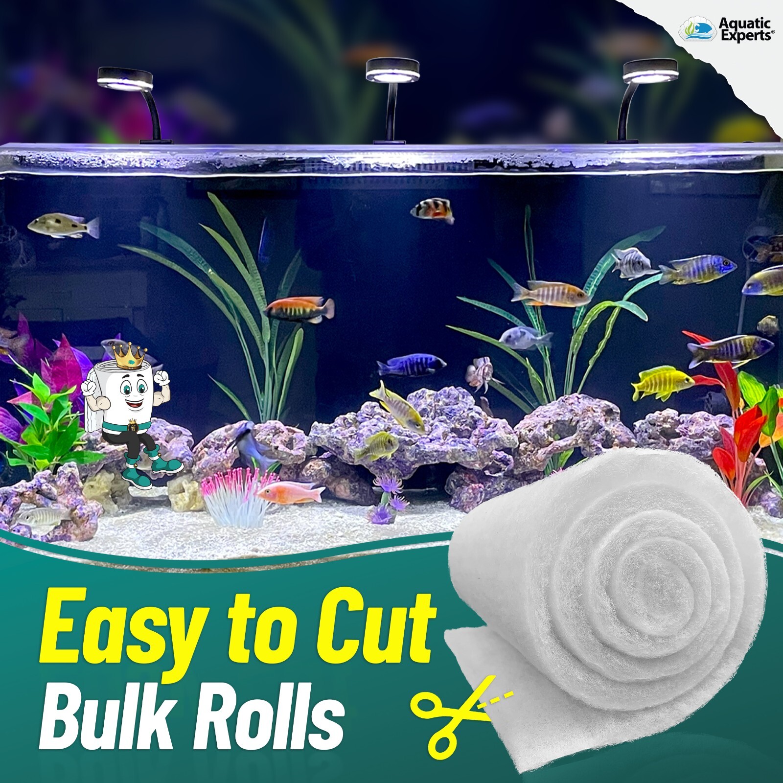 FilterFirst Premium True Dual Density Filter Roll For Aquarium - 3/4" - 1" Thick