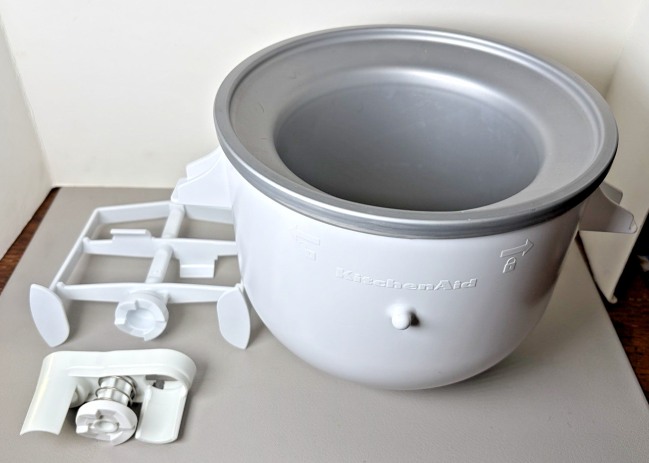 KitchenAid Ice Cream Maker Attachment Freeze Bowl Dasher Drive Assembly Paddle