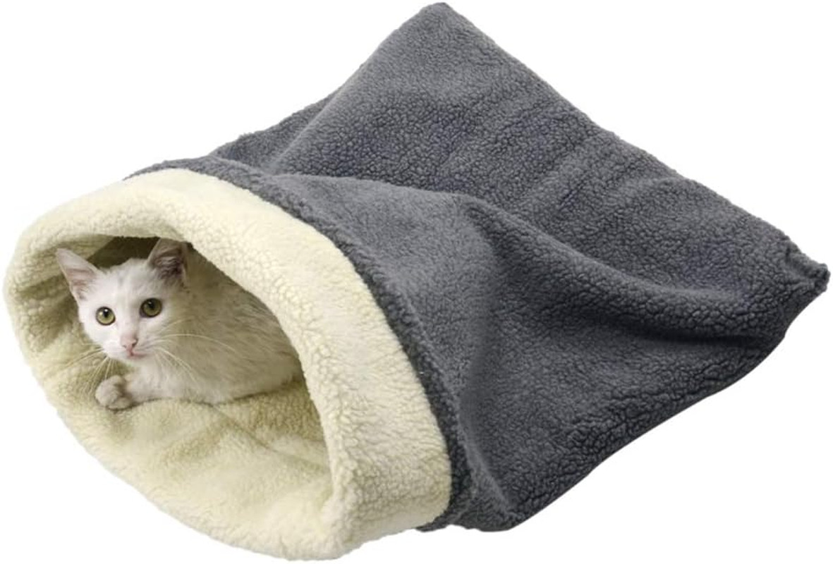 Cat Bed Cave Sleeping Bag, Pet Mat Self Warming Pad Sack for Cats and Small Dog