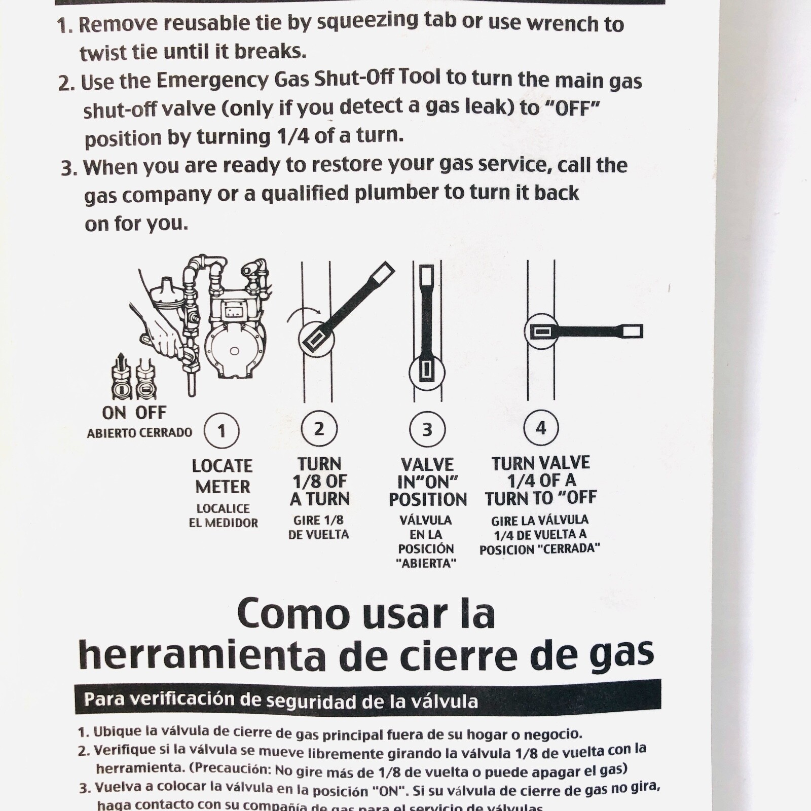 Emergency Gas Water Main Valve Shut-off Wrench Tool Plumbing Survival 1/2 & 3/4"