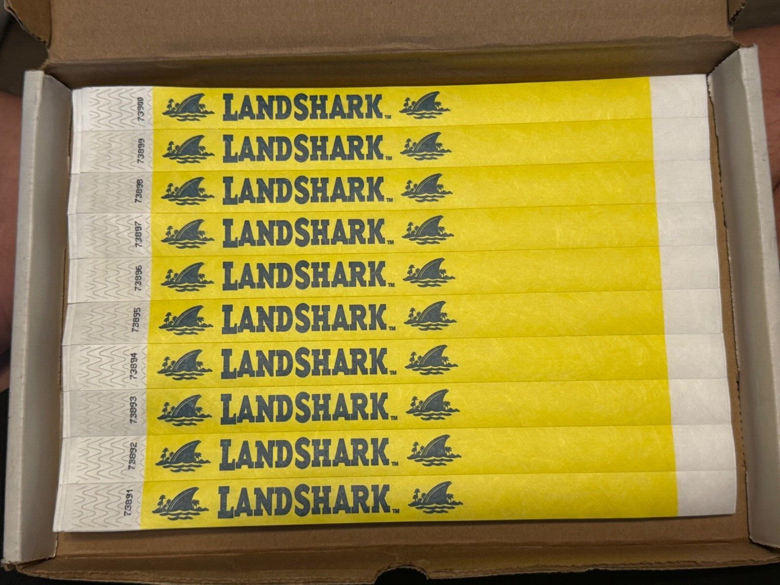 400 Landshark Lager ~ Tyvex Wristbands, Event Bracelets for Security & Safety