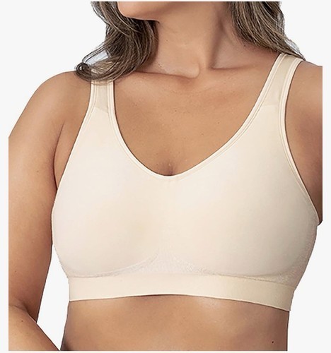 Truekind By Shapermint Women's Daily Comfort Wirefree Shaper Bra 2XL Beige