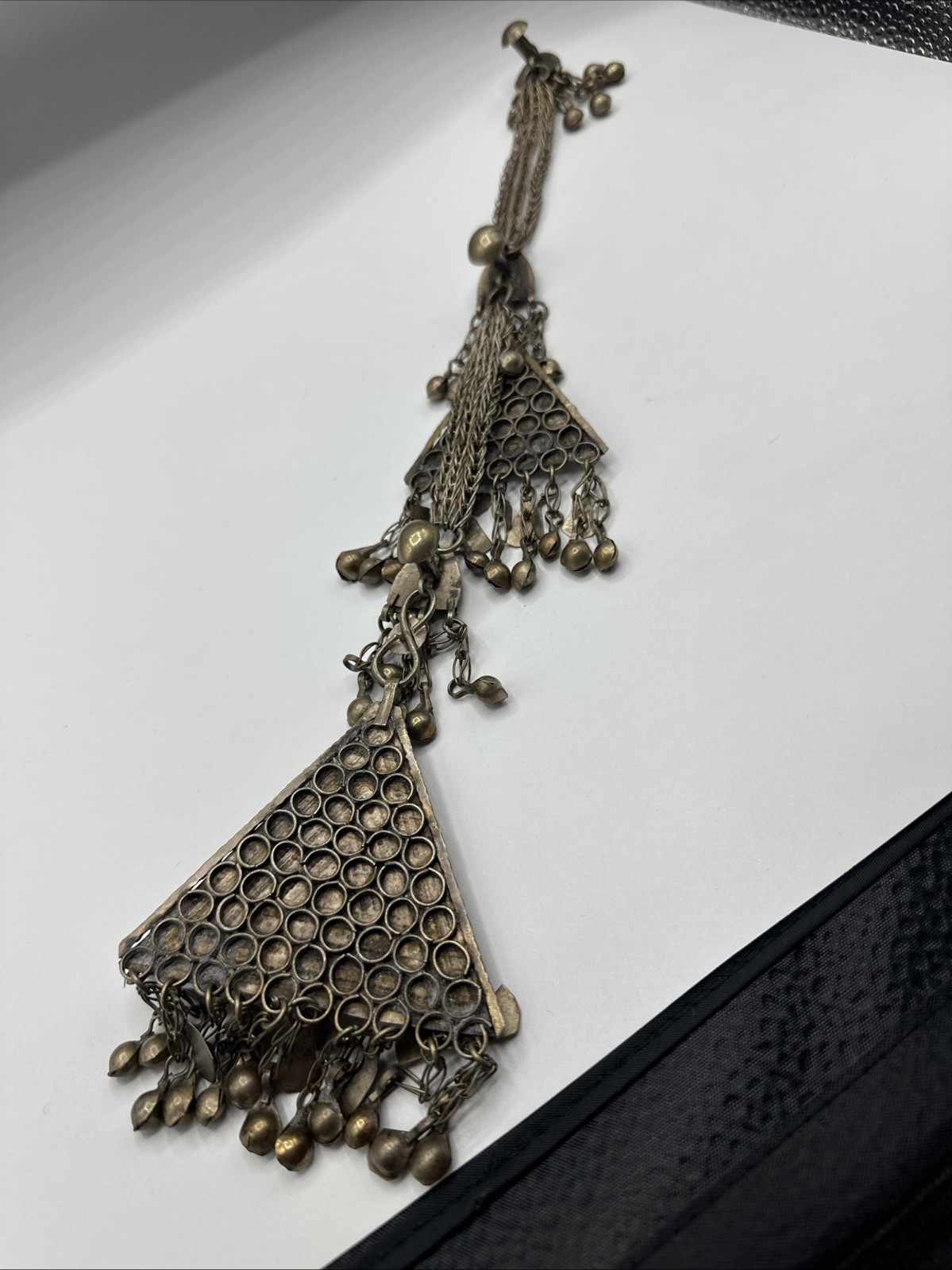 Vtg Tribal Kuchi MultiStones and Alpaca Hair Piece. Sonorous rattling.See pics.