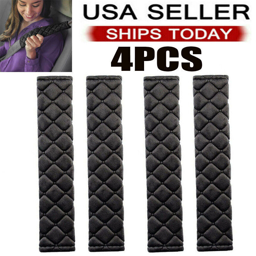 4Pcs Car Safety Seat Belt Shoulder Pad Cover Cushion Harness Comfortable Driving